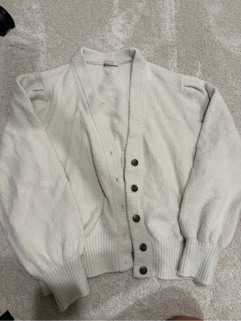 AYR Cozy womens Cream Button-Front Cardigan Sweater